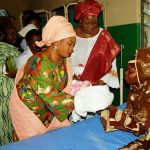 PHOTO NEWS: Mrs. Aregbesola Presents Gifts To Osun's 1st Baby Of The Year