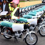 PHOTO NEWS: Okada Riders Endorse Aregbesola's Re-election, Recieve 500 Motorcycles