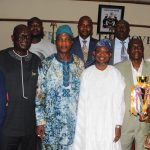 PHOTO NEWS: Winner Of Under 13 Maiden Edition Of S/W Football Tournament Presents Trophy To Aregbesola