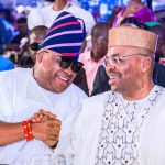 GOVERNOR ADELEKE FELICITATES WITH EX-AKWA IBOM GOVERNOR, EMMANUEL UDOM ON BIRTHDAY.